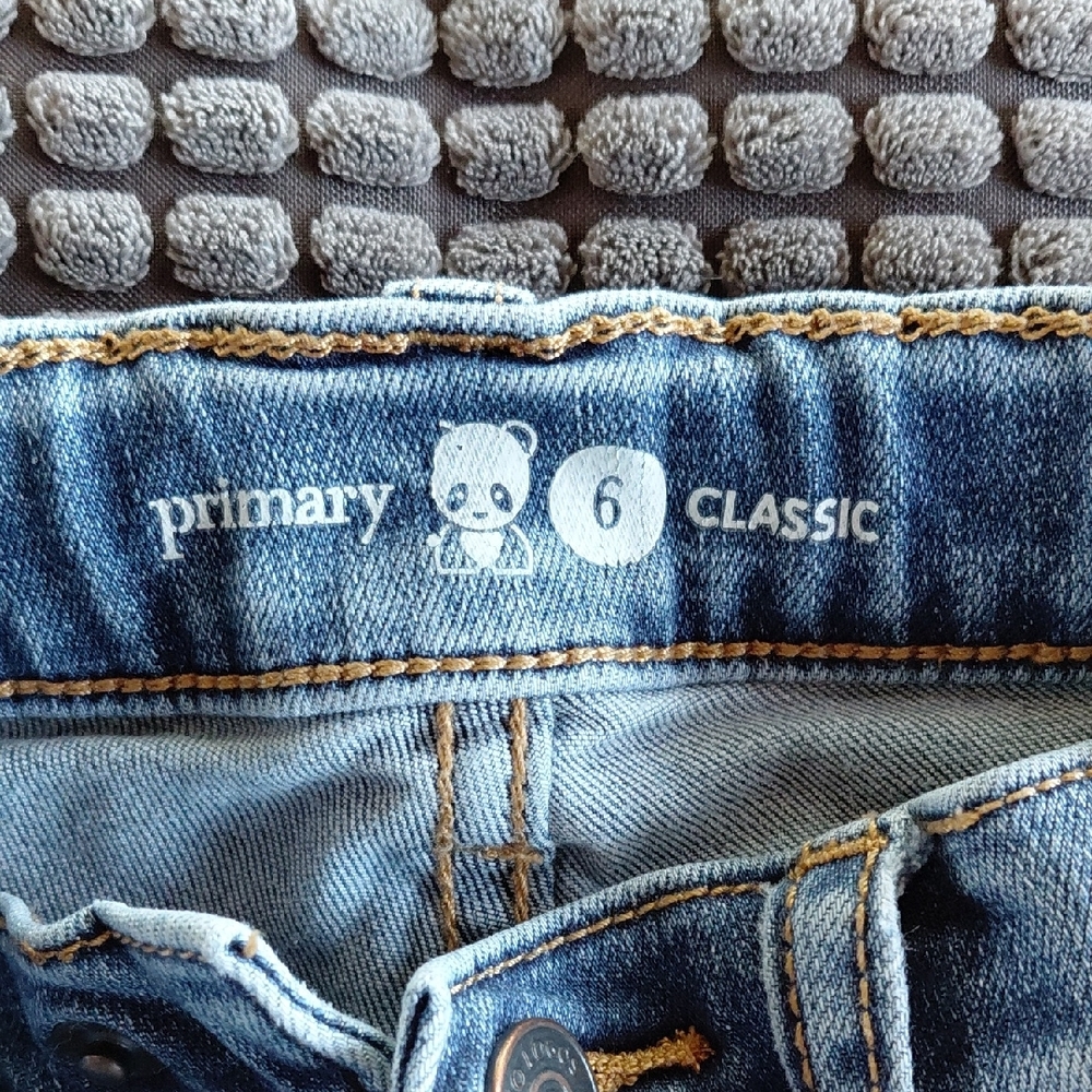 Classic Indigo Blue Jean Shorts, Kids, Size 6, Adjustable Waist - Picture 2 of 4